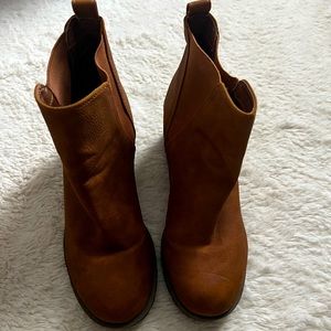 Camel booties. Size 8. Comfortable. Lightly worn.